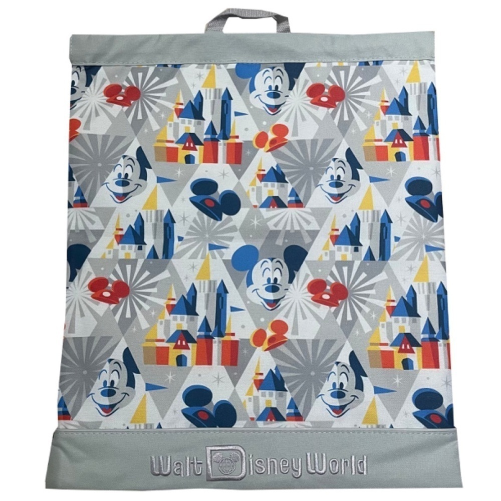 Disney Drawstring Bag - Mickey Mouse and Castle Gray